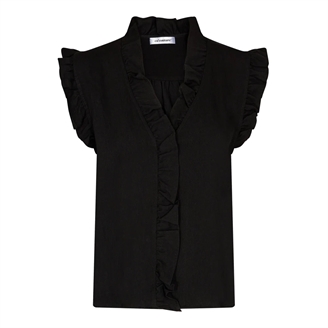 Co'Couture SuedaCC Frill Top Black